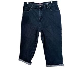 Gloria Vanderbilt Amanda Dark Wash Denim Capri Jeans Size 12 Stretch Classic Fit